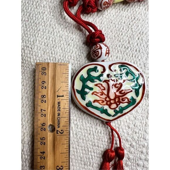 Oriental Ceramic Glass Beaded Necklace - Picture 2 of 6